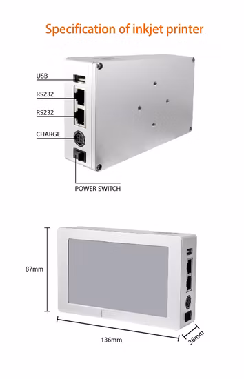 Mini impresora de inyección de tinta portátil con fecha de caducidad térmica de 12,7 mm para madera de plástico de huevo