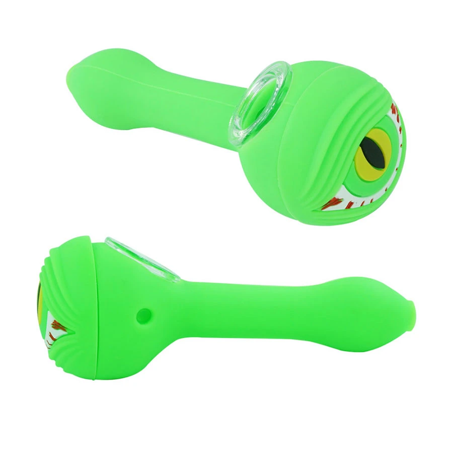 Wholesale Custom Logo Smoking Pipe Unbreakable Durable Factory Direct Eye Silicone Hand Pipe