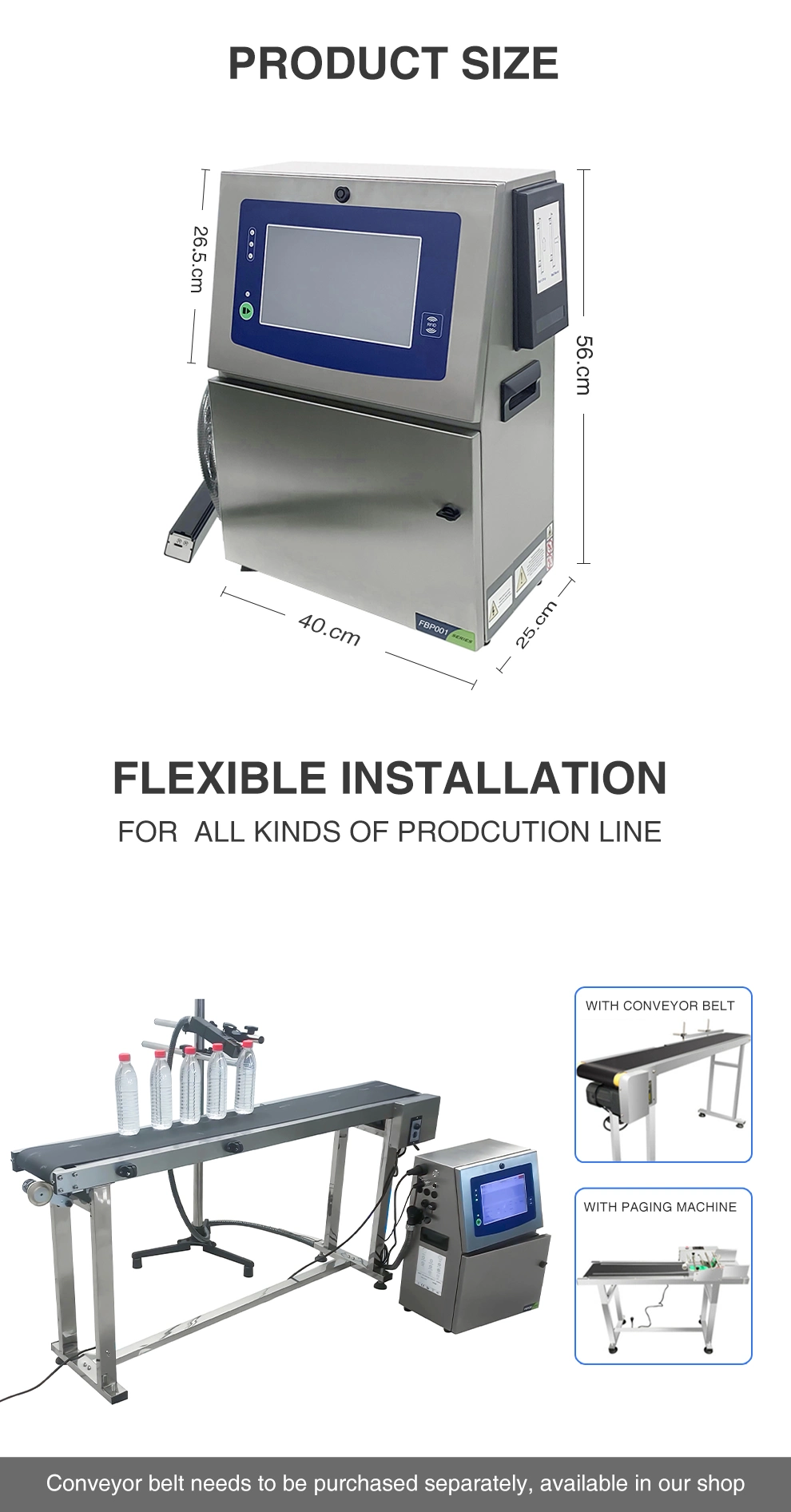 Faith OEM/ODM Cij Inkjet Printer 12.7-25.4mm Coding Machine Small Character for Cloth Label Printing Machine