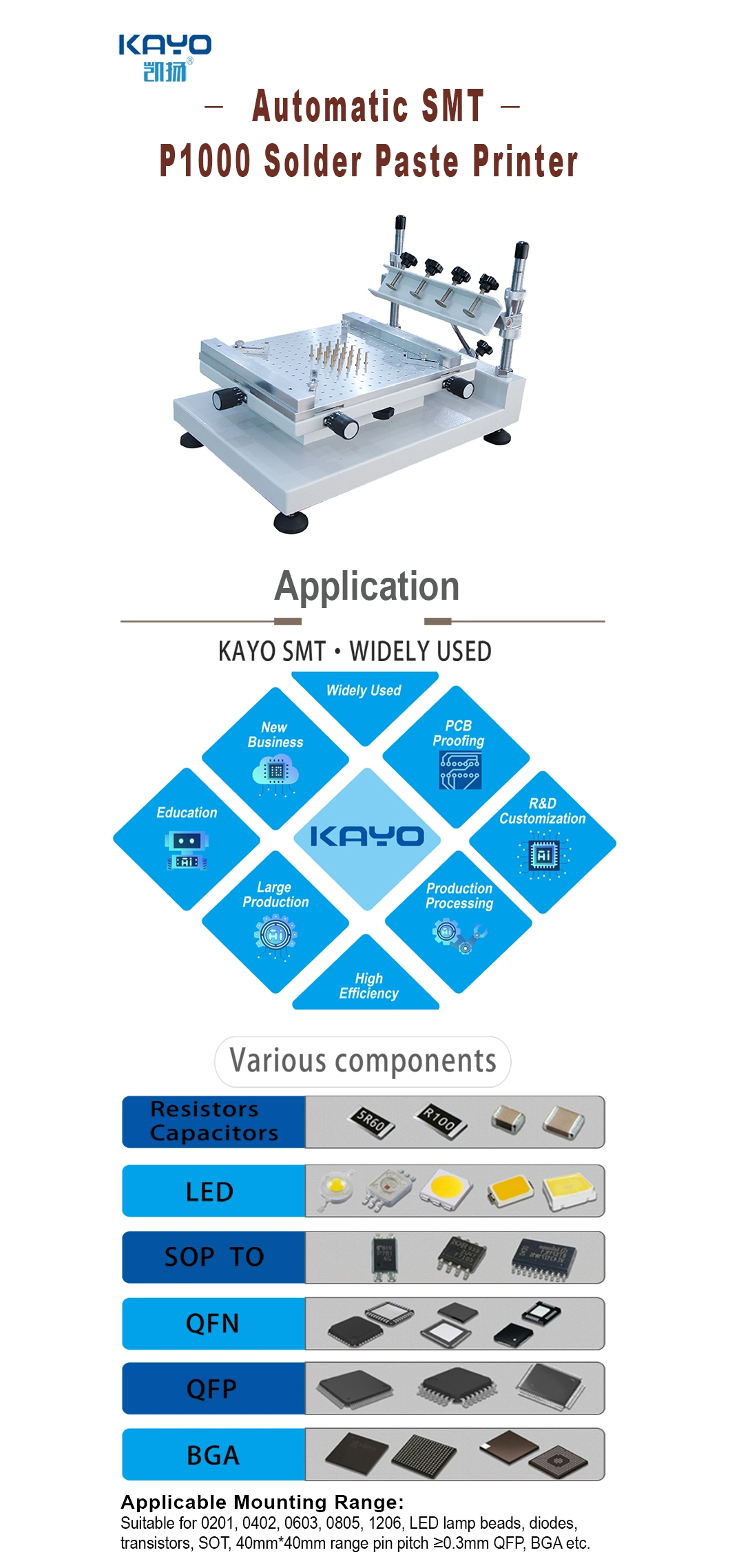 PCB Solder Paste Stencil Printer Manual High Precision Stencil Printing Machine